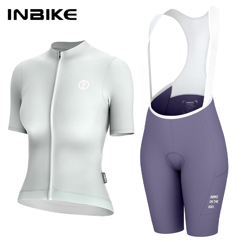Cycling Bib Shorts - INBIKE Damen-Radtrikot-Set, Rennrad-Trikot mit Kurzen Ärmeln,