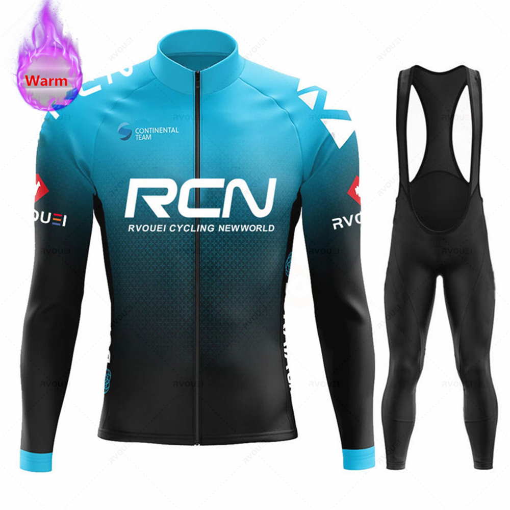 Cycling Gear Brands - Rvouei Team Winter Thermo-Fleece Radtrikot-Set Neue