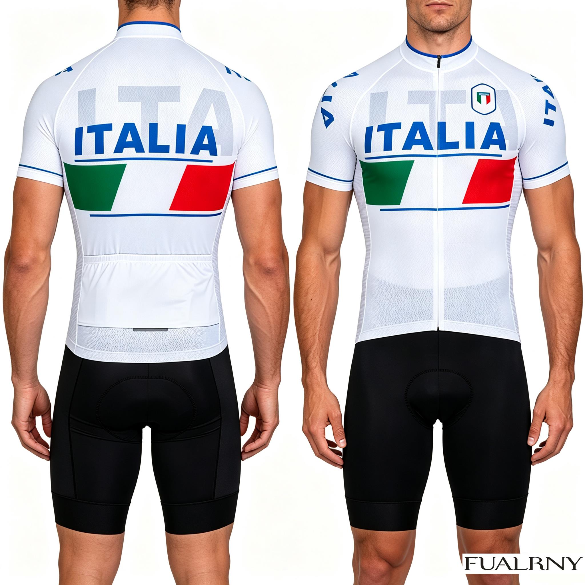 Cycling Bib Shorts - ITALIA Sommer-Radtrikot-Set Maillot Fahrradtrikot Trägerhosen-Set Herren