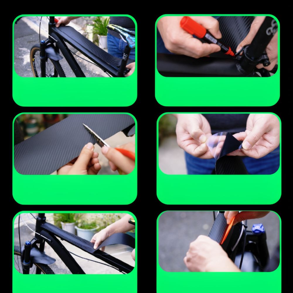 Cycling Gear And Equipment - Für Chooee Road Mountainbike-Rahmen-Schutzaufkleber, Carbon-Textur, PVC-Folie,