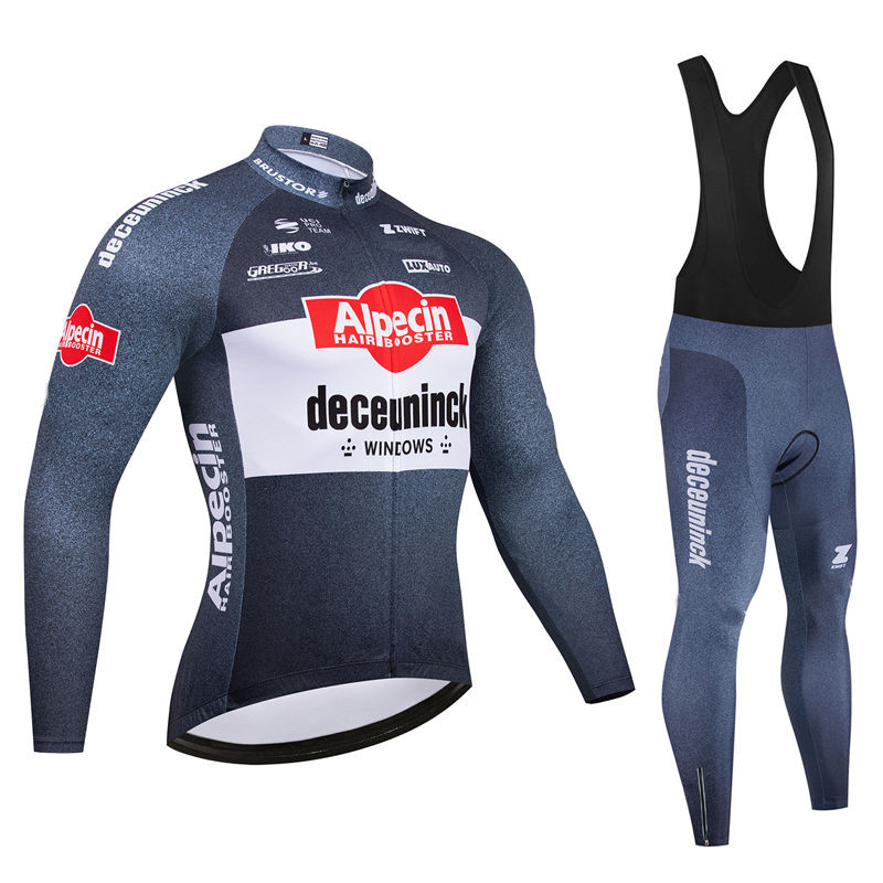 Cycling Bib Shorts - Alpecin Team Herren Radtrikot Langarm Set